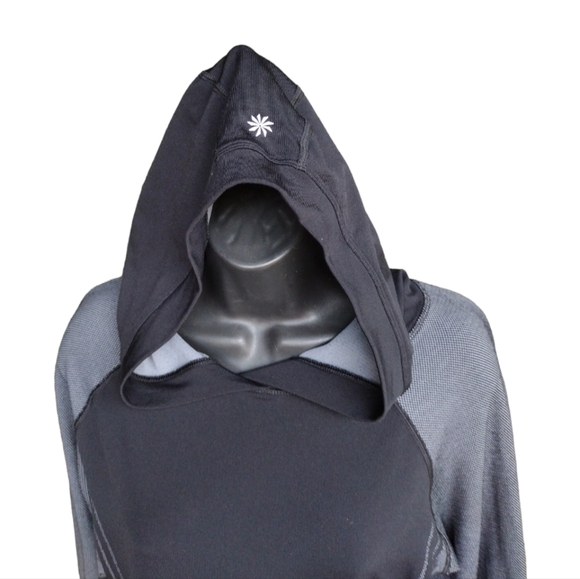 Athleta Hoodie NeoThermal Black & Grey Sports Top Sz XL - Picture 6 of 6